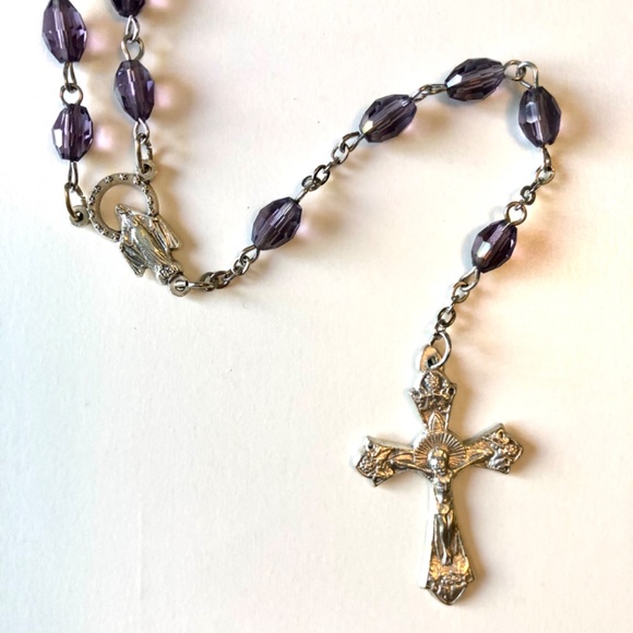 Rosary Beads - Dark Purple Oval - Picture 1 of 5